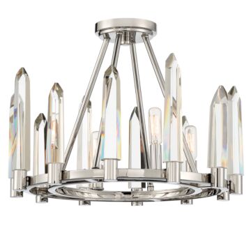 Watson Four Light Semi Flush Mount in Polished Nickel by Crystorama