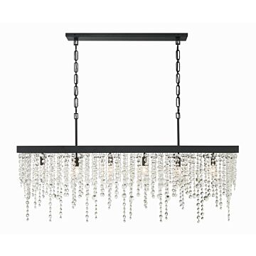 Winham Six Light Chandelier in Black Forged by Crystorama