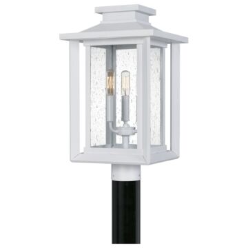 Wakefield Three Light Outdoor Post Mount in Matte White by Quoizel