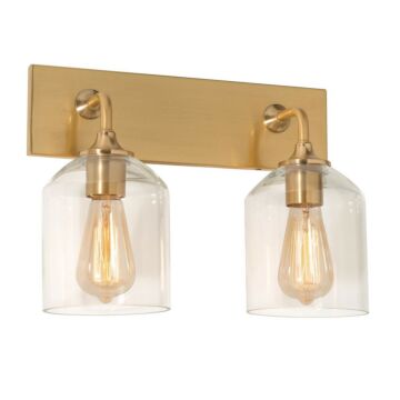 William Two Light Vanity in Satin Brass by AFX Lighting