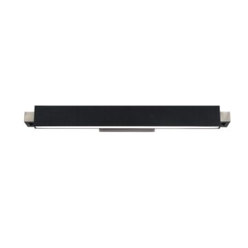 Kinsman 2-Light LED Bathroom Vanity Light in Pebbled Black with Brushed Nickel