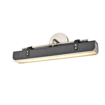 Valise LED Wall Sconce in Aged Nickel Tuxedo Leather by Alora
