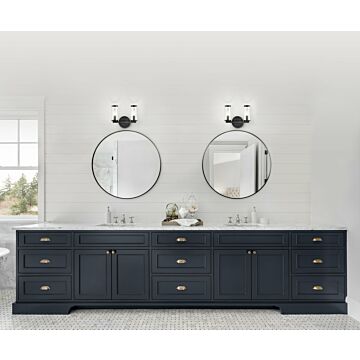 Alora Revolve 2 Light Bathroom Vanity Light in Urban Bronze And Clear Glass