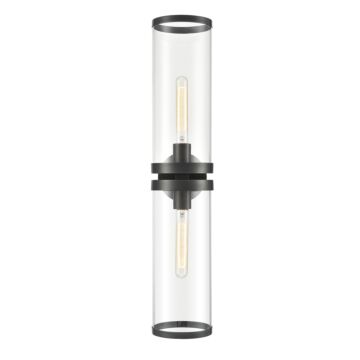Revolve Ii Two Light Bathroom Fixture in Clear Glass Urban Bronze by Alora