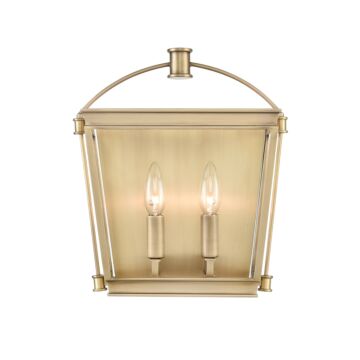 Manor Two Light Bathroom Fixture in Vintage Brass by Alora