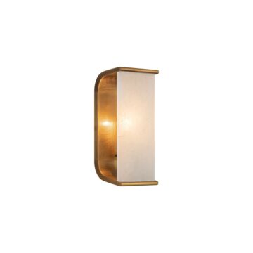 Abbott One Light Wall Sconce in Vintage Brass Alabaster by Alora