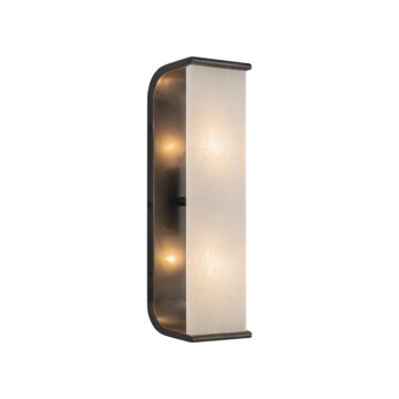 Abbott Two Light Vanity in Urban Bronze Alabaster by Alora