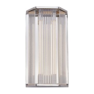 Sabre LED Vanity in Polished Nickel Ribbed Glass by Alora