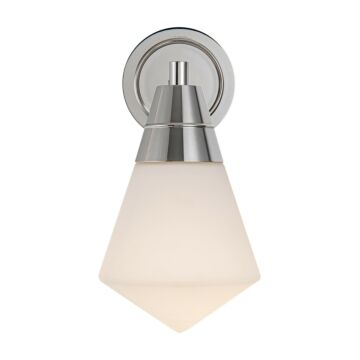 Willard One Light Wall Sconce in Polished Nickel Opal Matte Glass by Alora