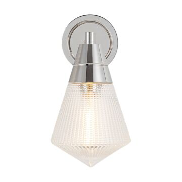 Willard One Light Wall Sconce in Polished Nickel Prismatic Glass by Alora