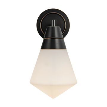 Willard One Light Wall Sconce in Urban Bronze Opal Matte Glass by Alora