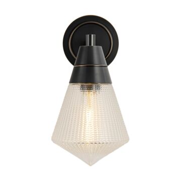 Willard One Light Wall Sconce in Urban Bronze Prismatic Glass by Alora