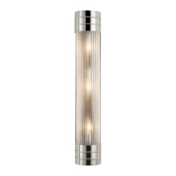 Willard Three Light Vanity in Polished Nickel Prismatic Glass by Alora