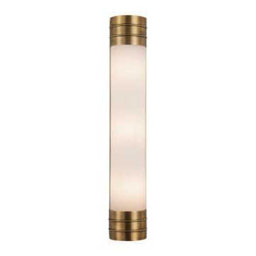 Willard Three Light Vanity in Vintage Brass Opal Matte Glass by Alora