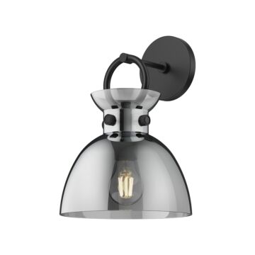 Waldo One Light Wall Sconce in Matte Black Smoked by Alora