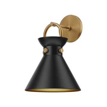 Emerson One Light Wall Sconce in Aged Gold Matte Black by Alora