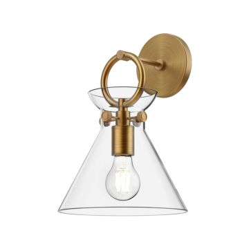Emerson One Light Wall Sconce in Aged Gold Clear by Alora