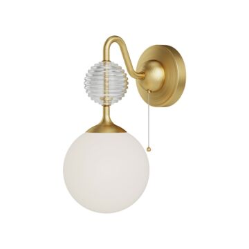 Celia One Light Wall Sconce in Brushed Gold Opal Glass by Alora