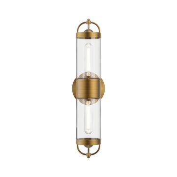 Lancaster Two Light Wall Sconce in Aged Gold by Alora