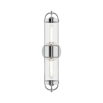 Lancaster Two Light Wall Sconce in Chrome by Alora