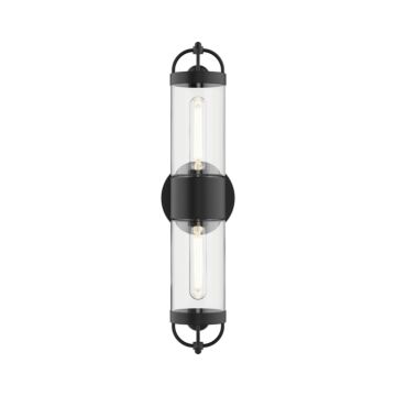 Lancaster Two Light Wall Sconce in Matte Black by Alora