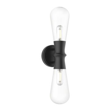 Marcel Two Light Wall Sconce in Matte Black by Alora