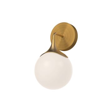 Nouveau One Light Vanity in Aged Gold Opal Matte Glass by Alora
