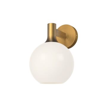 Castilla One Light Vanity in Aged Gold Opal Matte Glass by Alora