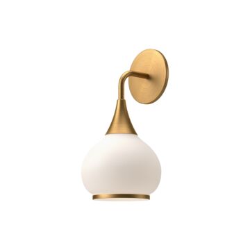 Hazel One Light Vanity in Aged Gold Opal Matte Glass by Alora