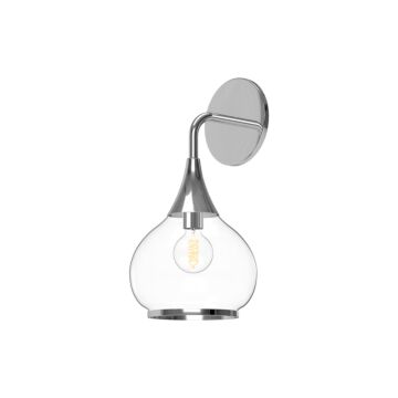 Hazel One Light Vanity in Chrome Clear Glass by Alora