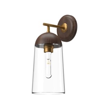 Emil One Light Vanity in Aged Gold Walnut by Alora