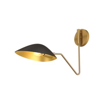 Oscar One Light Vanity in Aged Gold Matte Black by Alora