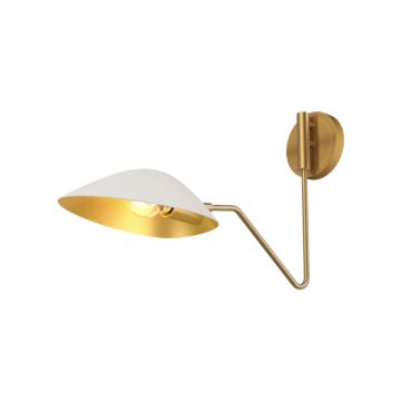 Oscar One Light Vanity in Aged Gold White by Alora
