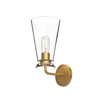 Salem One Light Vanity in Brushed Gold Clear Glass by Alora