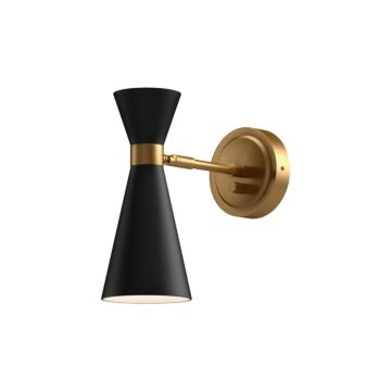 Blake One Light Vanity in Aged Gold Matte Black by Alora