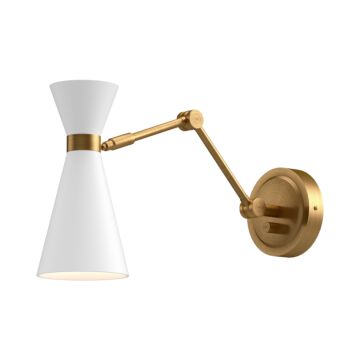 Blake One Light Vanity in Aged Gold White by Alora