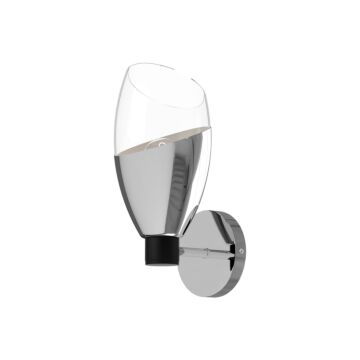 Capri One Light Vanity in Chrome Clear Glass by Alora