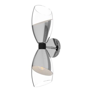 Capri Two Light Vanity in Chrome Clear Glass by Alora