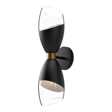 Capri Two Light Vanity in Clear Glass Matte Black by Alora
