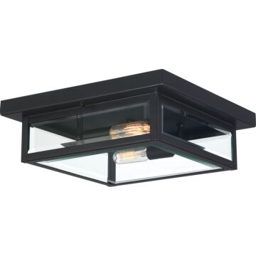 Westover Two Light Flush Mount in Earth Black by Quoizel