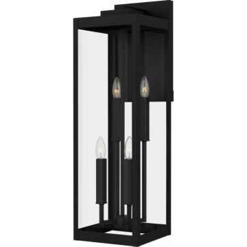 Westover Four Light Outdoor Wall Mount in Earth Black by Quoizel