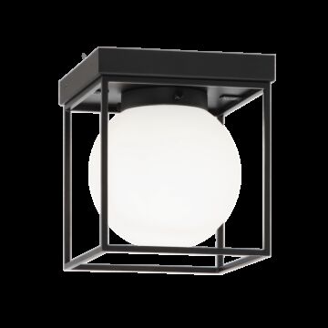 Squircle One Light Flush Mount in Black by Matteo Lighting