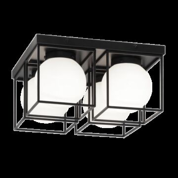 Squircle Four Light Flush Mount in Black by Matteo Lighting