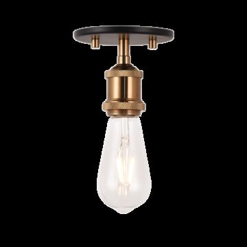 Bulstrode'S Workshop One Light Flush Mount in Aged Gold Brass by Matteo Lighting