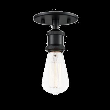 Bulstrode'S Workshop One Light Flush Mount in Black by Matteo Lighting
