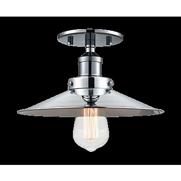 Bulstrode'S Workshop One Light Flush Mount in Chrome by Matteo Lighting
