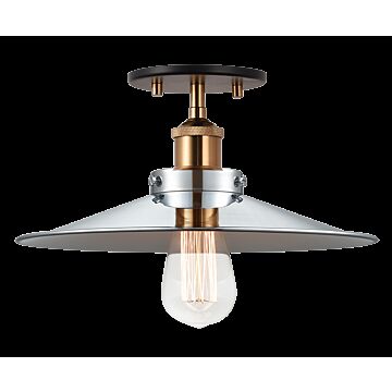 Bulstrode'S Workshop One Light Flush Mount in Aged Gold Brass by Matteo Lighting