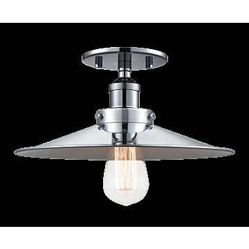 Bulstrode'S Workshop One Light Flush Mount in Chrome by Matteo Lighting