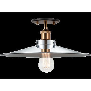 Bulstrode'S Workshop One Light Flush Mount in Aged Gold Brass by Matteo Lighting