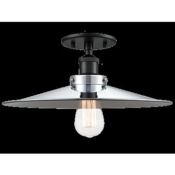 Bulstrode'S Workshop One Light Flush Mount in Black by Matteo Lighting